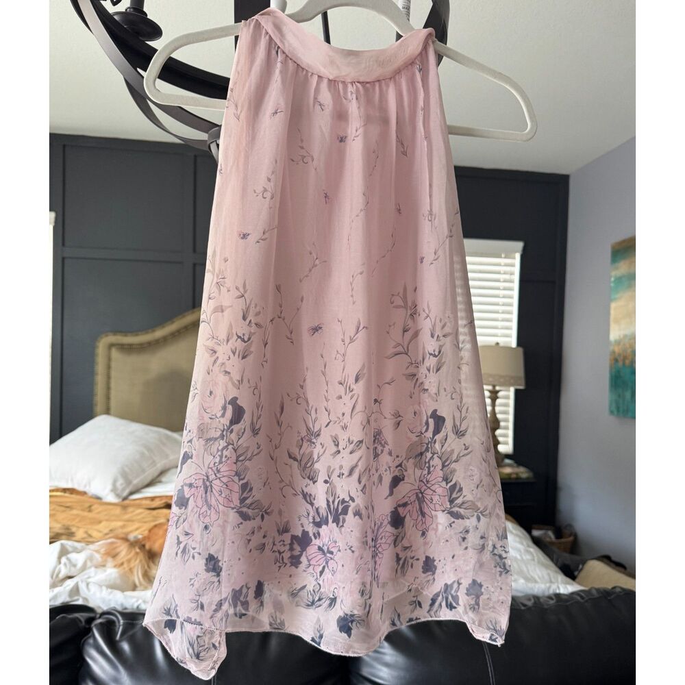 Via Signoria Silk Floral Tank Top L Fairy, garden party, Romantic